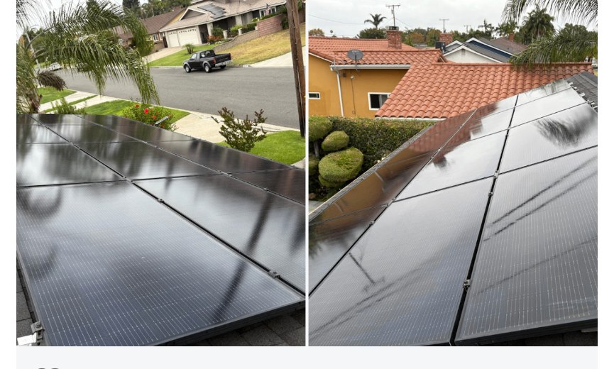 Freshly cleaned solar panels after Eclipse service